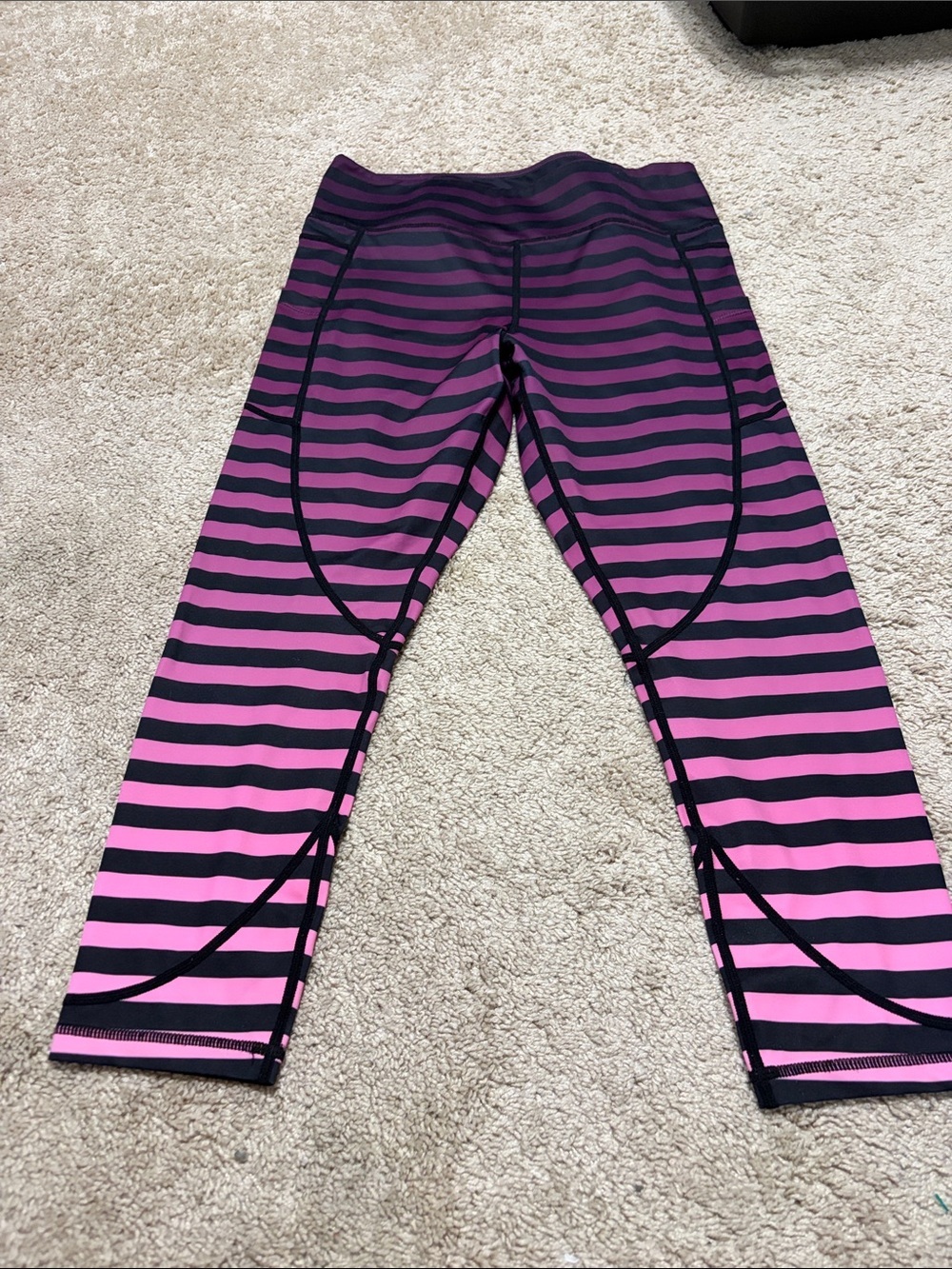 Zyia Purole Ombré Striped Crop Leggings 14/16